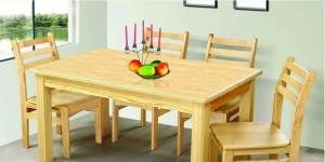 松木餐桌餐椅 六人位餐桌椅組合 鋼化玻璃餐桌椅組合 工廠批發(fā)